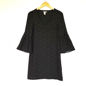 H&M Bell Sleeve Polka Dot Mini Dress